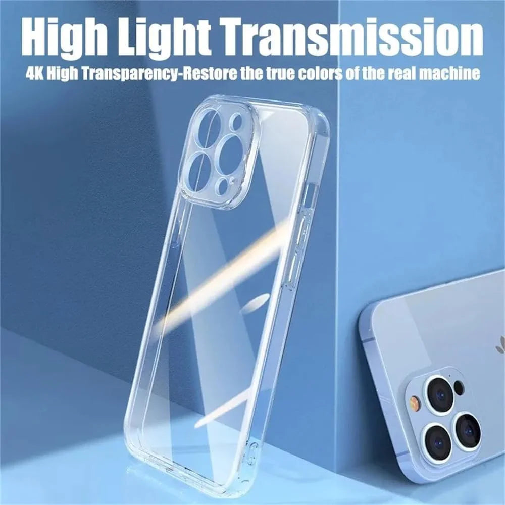 Ultra Thin Clear iPhone Case – Soft TPU Transparent Back Cover for iPhone 11–16 Series, Mini, Plus, Pro, Pro Max