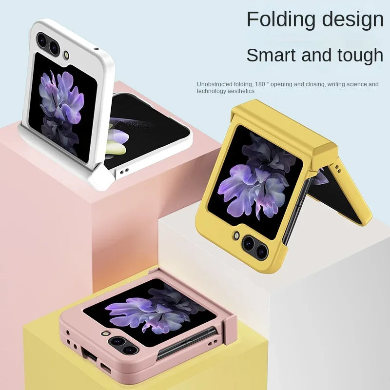 Slim Hard Shell Flip Case – Skin Feel Shockproof Cover with Hinge Protection for Samsung Galaxy Z Flip 3–7
