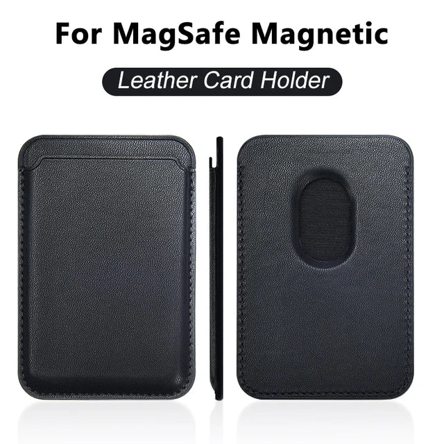 MagSafe Leather Wallet Phone Case – Magnetic Card Holder Cover for iPhone 12–14