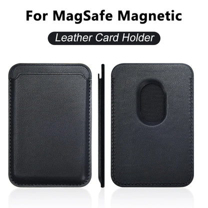 MagSafe Leather Wallet Phone Case – Magnetic Card Holder Cover for iPhone 12–14
