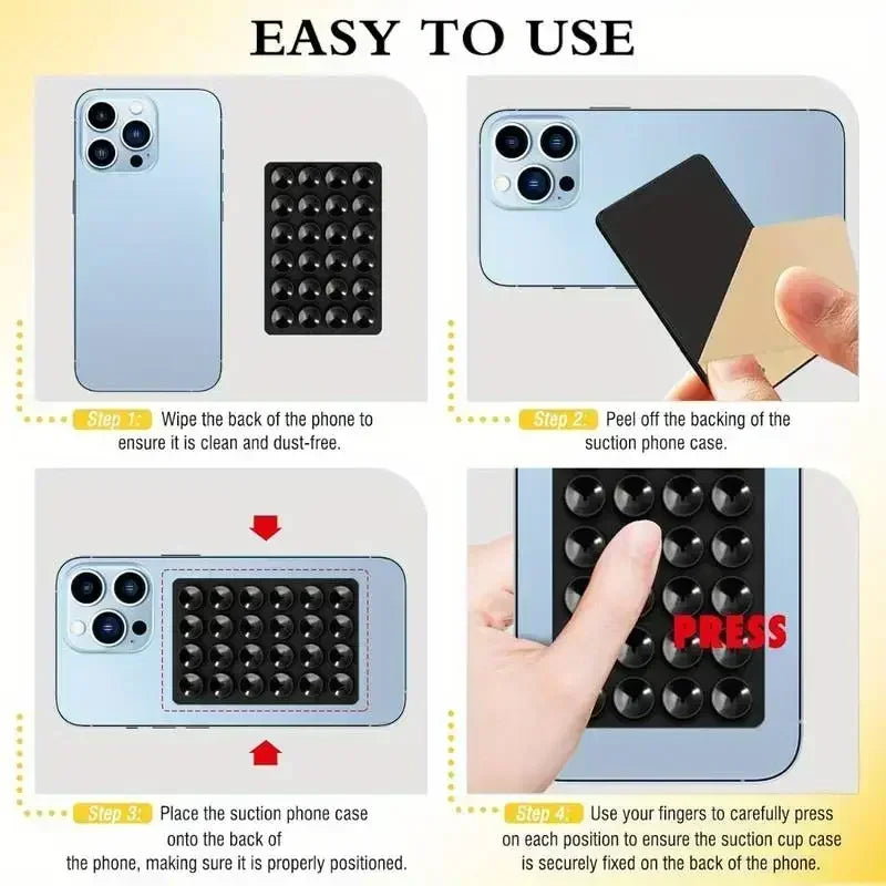 Silicone Suction Cup Phone Stand – Anti-Slip Wall & Desk Mount Sticker