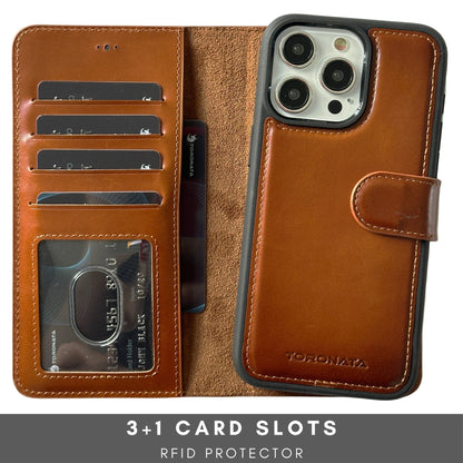 Vegas Premium Leather iPhone 15 Pro Max Wallet Case with MagSafe | Detachable RFID Blocking Luxury Wallet-2
